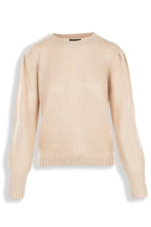 Topshop Beżowy Sweter o Szerszych Rękawach
