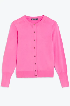 M&S Sweter Kardigan Eco Wiskoza Cukierkowy Róż /B/