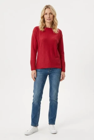 Czerwony Sweter ze Strukturalnym Splotem