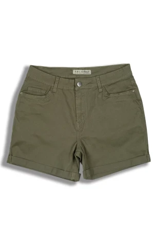 Jeanowe Oliwkowe Spodenki Chino
