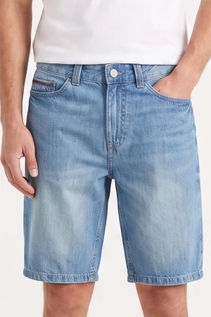 Jasnoniebieskie Męskie Spodenki Jeansowe
