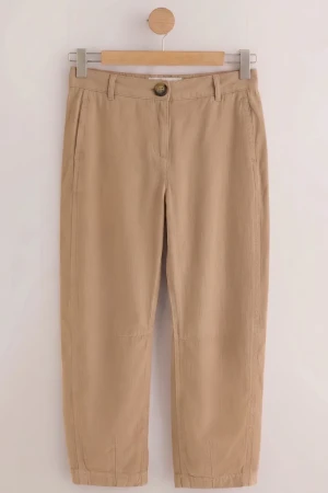 Camel Spodnie z Domieszką Lnu 9%, Long