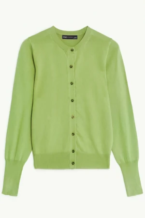 Seledynowy Sweter Kardigan Eco Wiskoza /B/