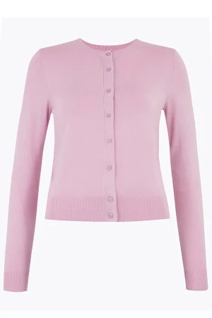 Liliowy Sweter Kardigan Eco Wiskoza