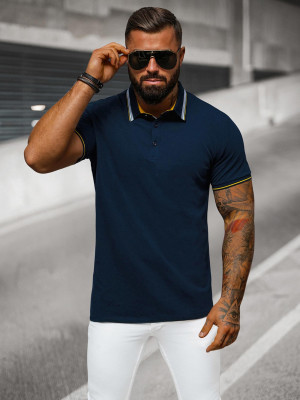 Herren Poloshirt Marineblau OZONEE O/DA729