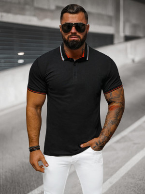 Herren Poloshirt Schwarz OZONEE O/DA729