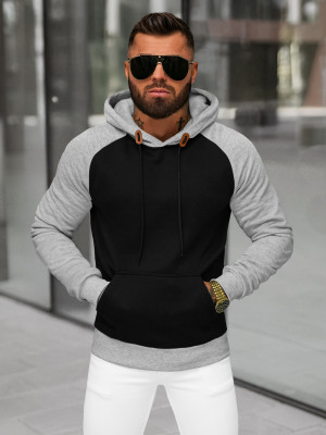 Herren Kapuzenpullover Schwarz OZONEE JS/8B157/3B