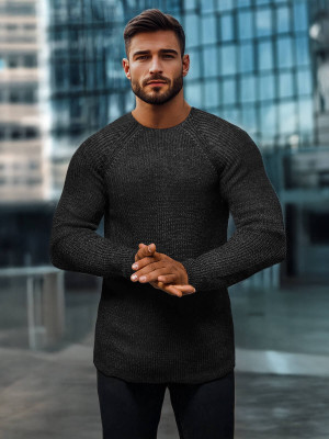 Herren Pullover Schwarz OZONEE L/2492Z