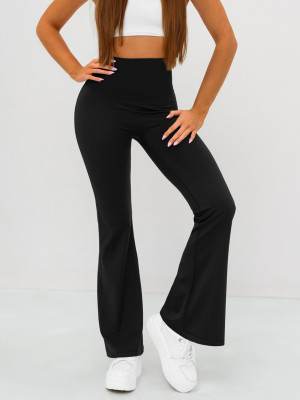 Legginsy damskie z szeroką nogawką czarne OZONEE JS/17K587/3