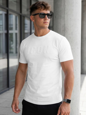 T-shirt męski slim fit biały OZONEE NB/MT3111