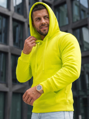 Bluza męska z kapturem żółta-neonowa OZONEE JS/2009Z