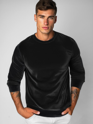 Bluza męska welurowa czarna OZONEE JS/8B1166/3