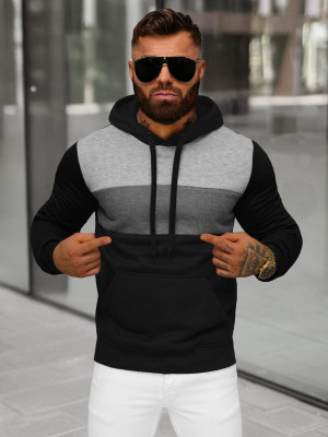 Bluza z kapturem męska czarna OZONEE JS/8B1312/3