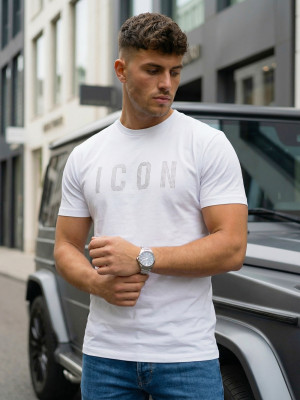T-shirt męski biały OZONEE NB/MT3199/1