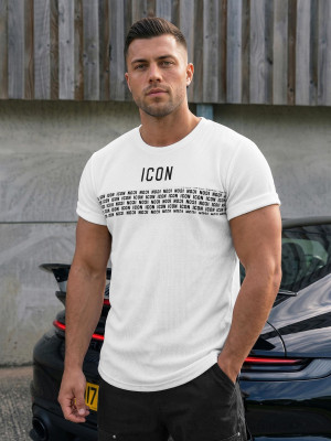 T-shirt męski slim-fit biały OZONEE O/B1215