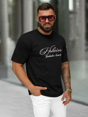 T-shirt męski loose fit czarny OZONEE O/YN2/632