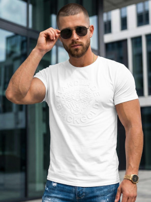 T-shirt męski slim fit biały OZONEE NB/MT3056Z