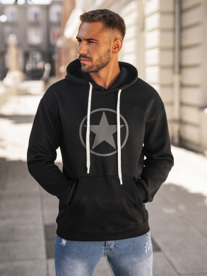 Bluza z kapturem męska czarna OZONEE JS/65B3910/3