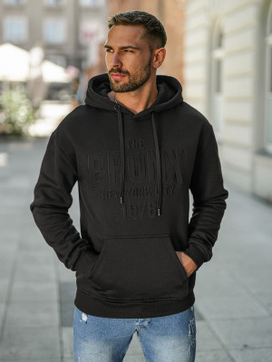 Bluza z kapturem męska czarna OZONEE JS/8B1776/3