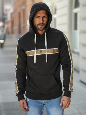Bluza z kapturem męska czarna OZONEE JS/8B1729/3