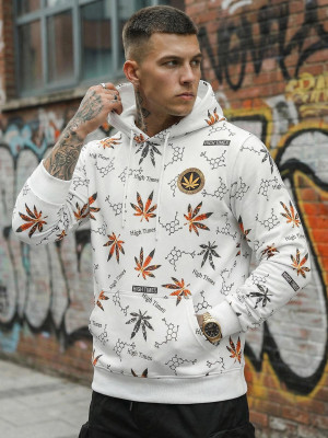 Bluza z kapturem męska biała OZONEE O/B266Z