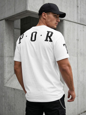 T-shirt męski biały OZONEE O/8T1260/1
