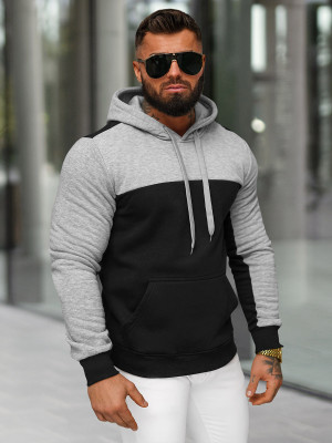Bluza z kapturem męska czarna OZONEE JS/8B1307/3