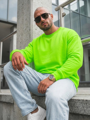 Bluza męska zielona-neonowa OZONEE JS/2001-10Z