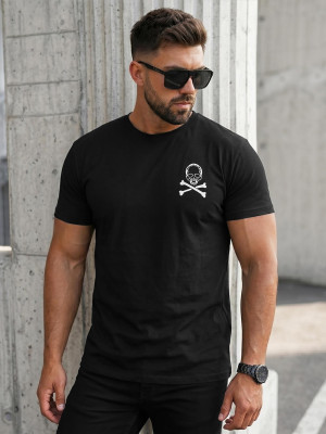 T-shirt męski slim fit czarny OZONEE NB/MT3066