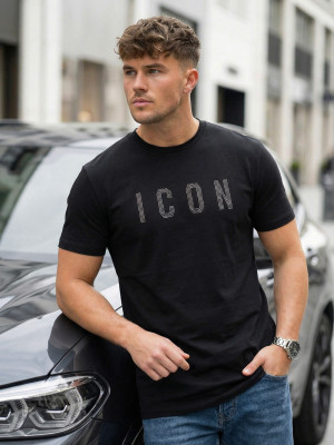 T-shirt męski czarny OZONEE NB/MT3199/3
