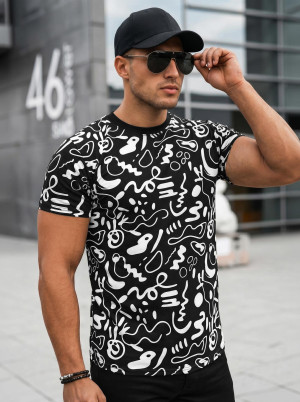 T-shirt męski czarny OZONEE JS/8T1205/3