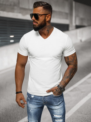 T-shirt męski slim fit biały OZONEE NB/MT3099