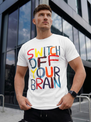 T-shirt męski biały OZONEE O/T125/1Z