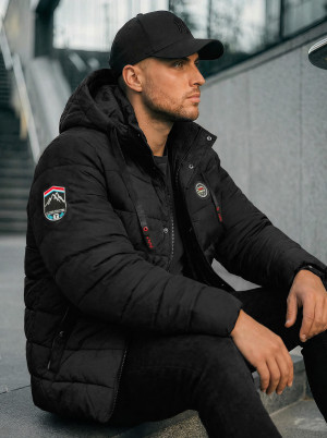 Kurtka męska pikowana czarna OZONEE JS/31M5081/392Z
