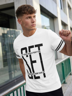 T-shirt męski biały OZONEE O/8T1275/1