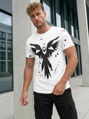 T-shirt męski biały OZONEE O/T109/1Z