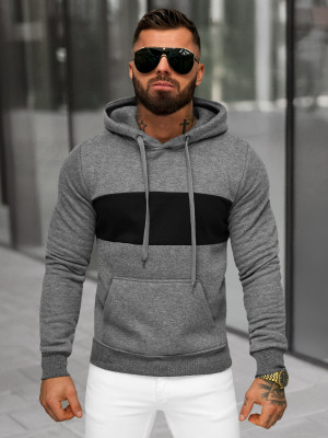 Bluza z kapturem męska grafitowa OZONEE JS/8B1308/5