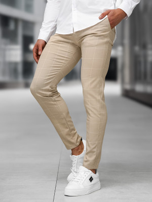 Spodnie męskie chino materiałowe beżowe OZONEE DJ/5505Z