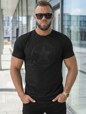 T-shirt męski slim fit czarny OZONEE NB/MT3151