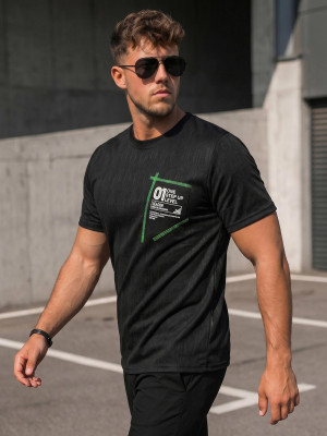 T-shirt męski czarny OZONEE O/3C333