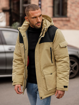 Kurtka zimowa męska beżowa OZONEE JS/22M322/62Z