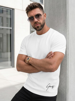 T-shirt męski biały OZONEE O/L1192
