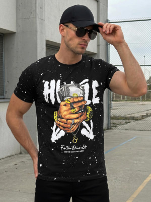 T-shirt męski slim fit czarny OZONEE JS/8B1389/3