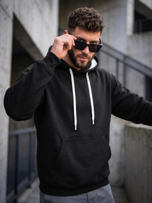 Bluza męska z kapturem czarna OZONEE JS/65B3915/3