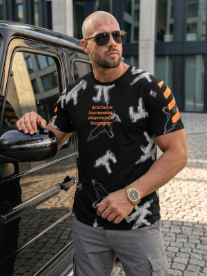 T-shirt męski czarny OZONEE O/MPO3471