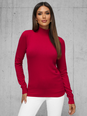 Sweter damski bordowy OZONEE JS/8003/5