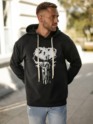 Bluza z kapturem męska czarna OZONEE JS/65B3907/3