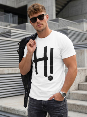 T-shirt męski biały OZONEE O/T1261/1