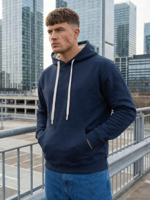 Bluza męska z kapturem granatowa OZONEE JS/65B3972/25