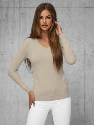 Sweter damski beżowy OZONEE JS/8006/1
